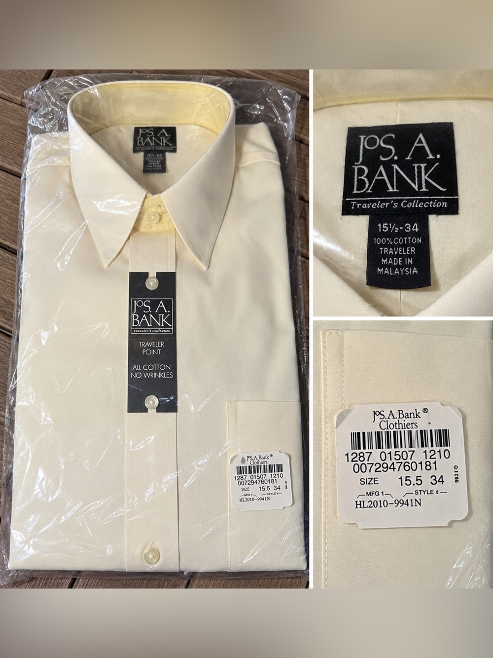 New in original packaging Jos. A. Bank Traveler’s Collection men’s dress shirt